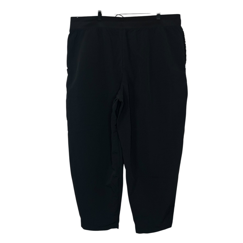 Nike Sportswear Pants XXL Black Faux Fur Borg Pocket Nylon Tapered Swoosh Womens - Picture 4 of 9